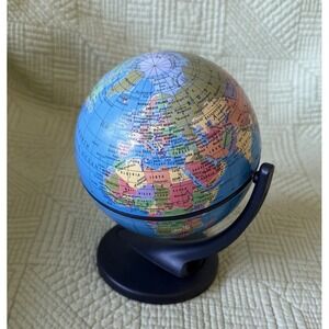 Desktop Rotating Replogle World Globe 5 1/2" x 4" Dual Direction Spin